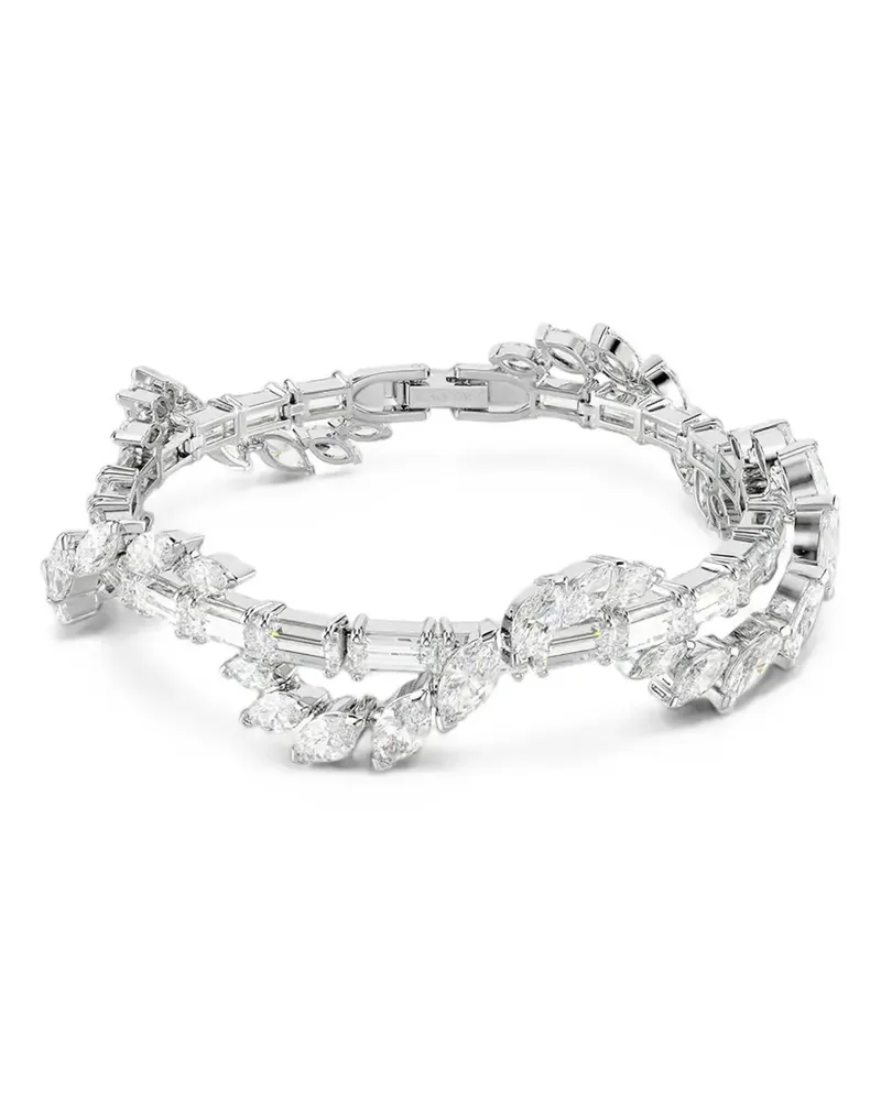 Swarovski Mesmera crystal-embellished leaf-motif bracelets - Silber Silber