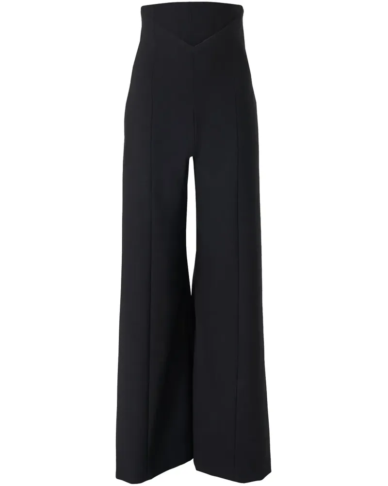 Carolina Herrera New York Weite Hose mit V-Bund - Schwarz Schwarz