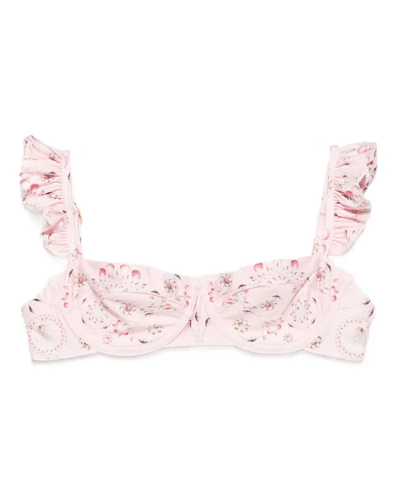 AGUA BENDITA Kiwi Playa ruffled underwired bikini top - Rosa Rosa