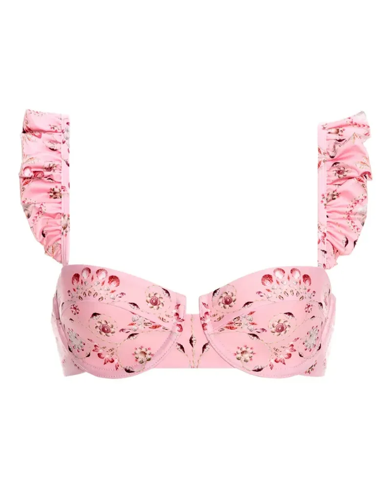 AGUA BENDITA Gerüschtes Kiwi Playa Bikinioberteil - Rosa Rosa