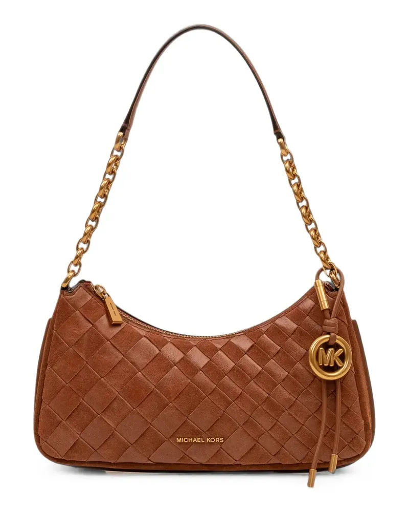 Michael Kors Mittelgroße Nolita Clutch aus handgewebtem Leder - Braun Braun