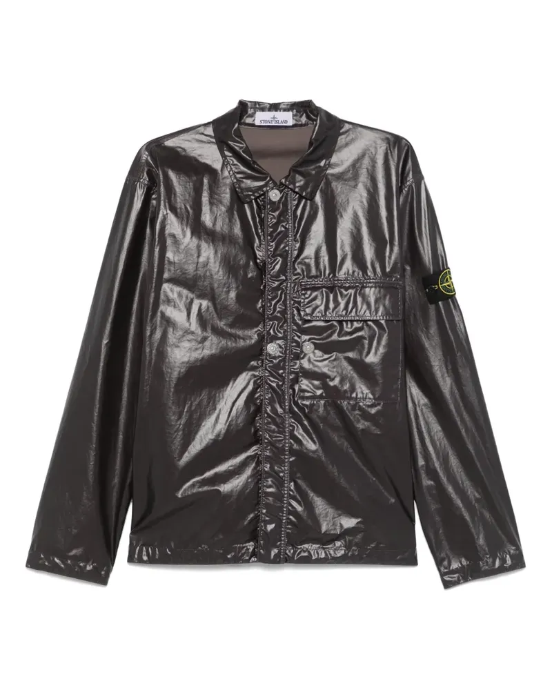Stone Island Beschichtete Hemdjacke - Schwarz Schwarz