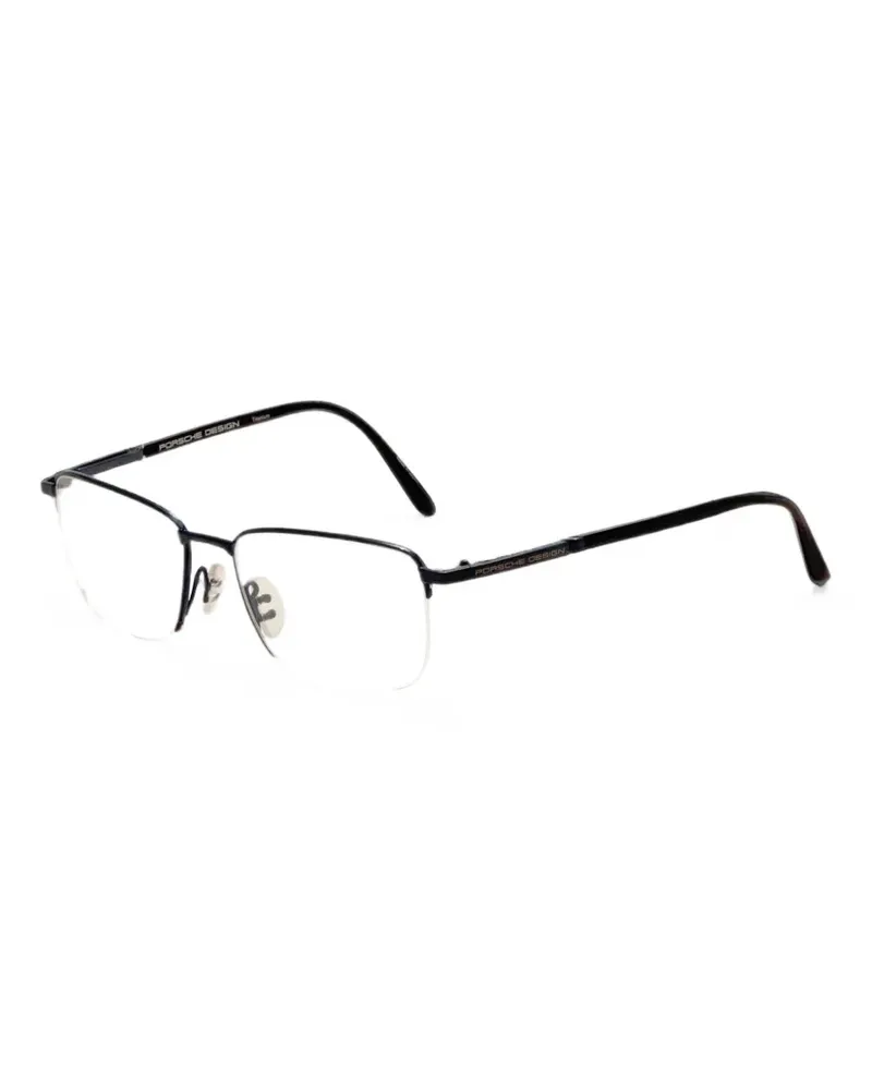 Porsche Design Halbrand-Brille mit eckigem Gestell - Schwarz Schwarz