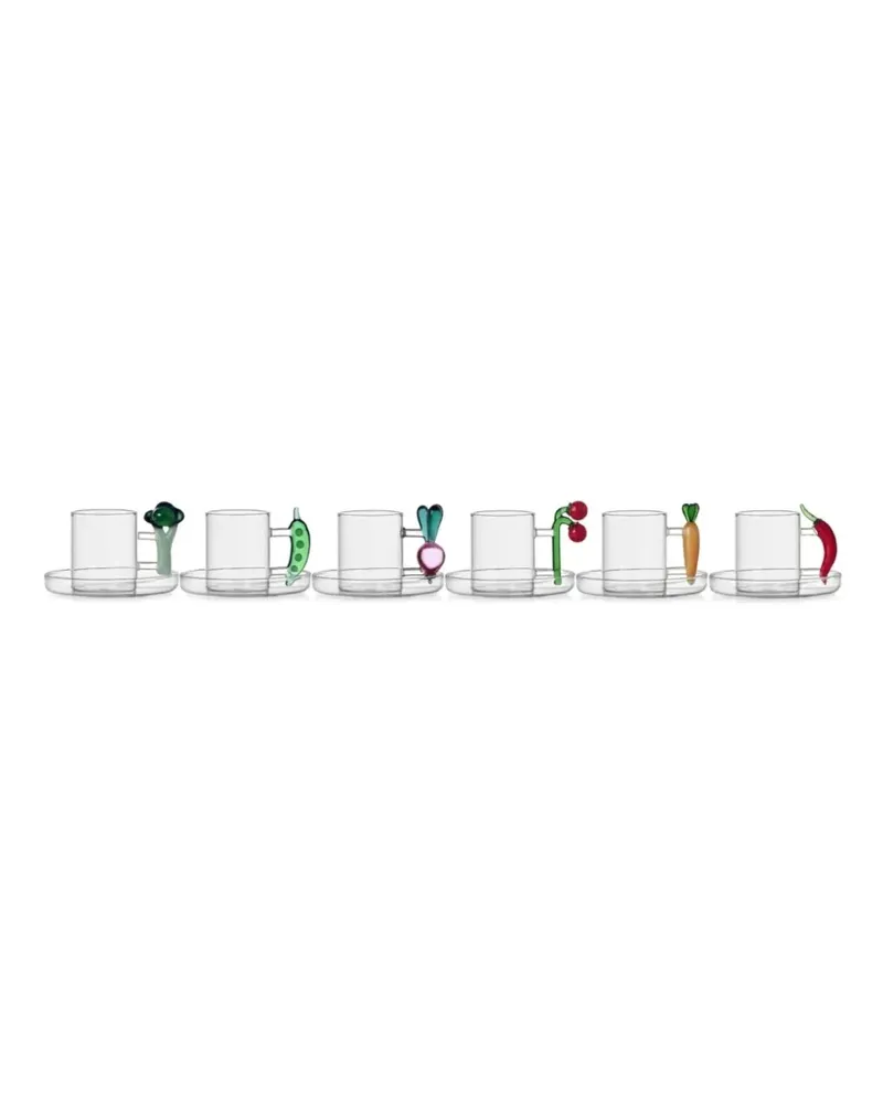 Ichendorf Milano Vegetables Kaffeetassen aus Glas (6er-Set) - Mehrfarbig Mehrfarbig