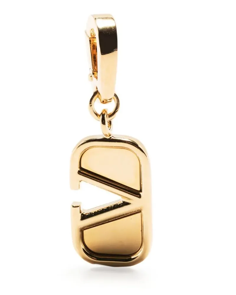 Valentino Garavani logo-plaque pendant necklace - Gold Gold