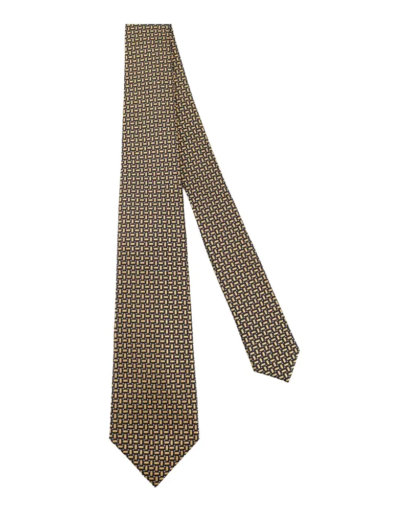 Kiton patterned tie - Gold Gold