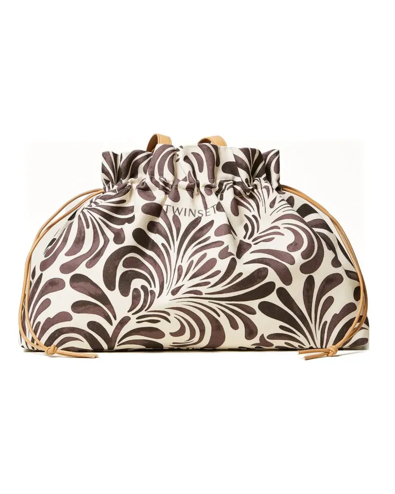 Twin-Set Shopper mit Blumen-Print - Weiß Weiß
