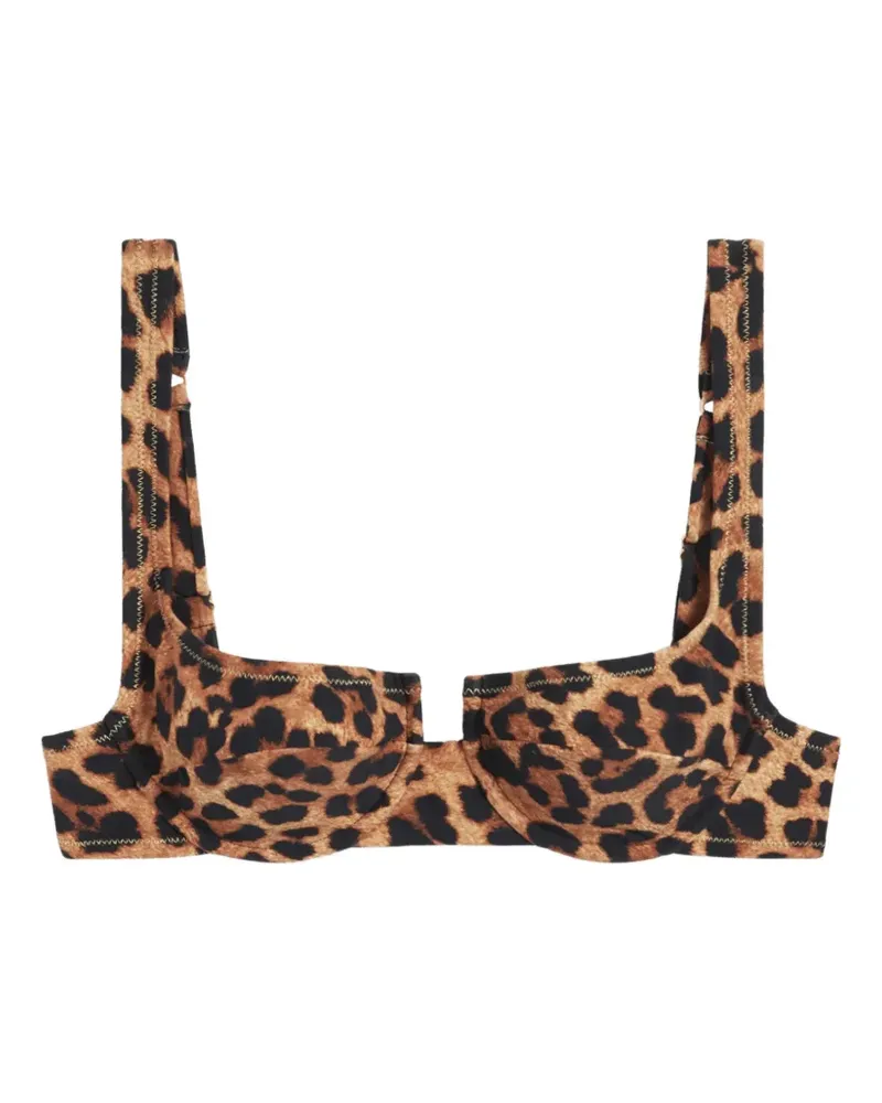 Reina Olga Brigitte leopard-print bikini top - Braun Braun