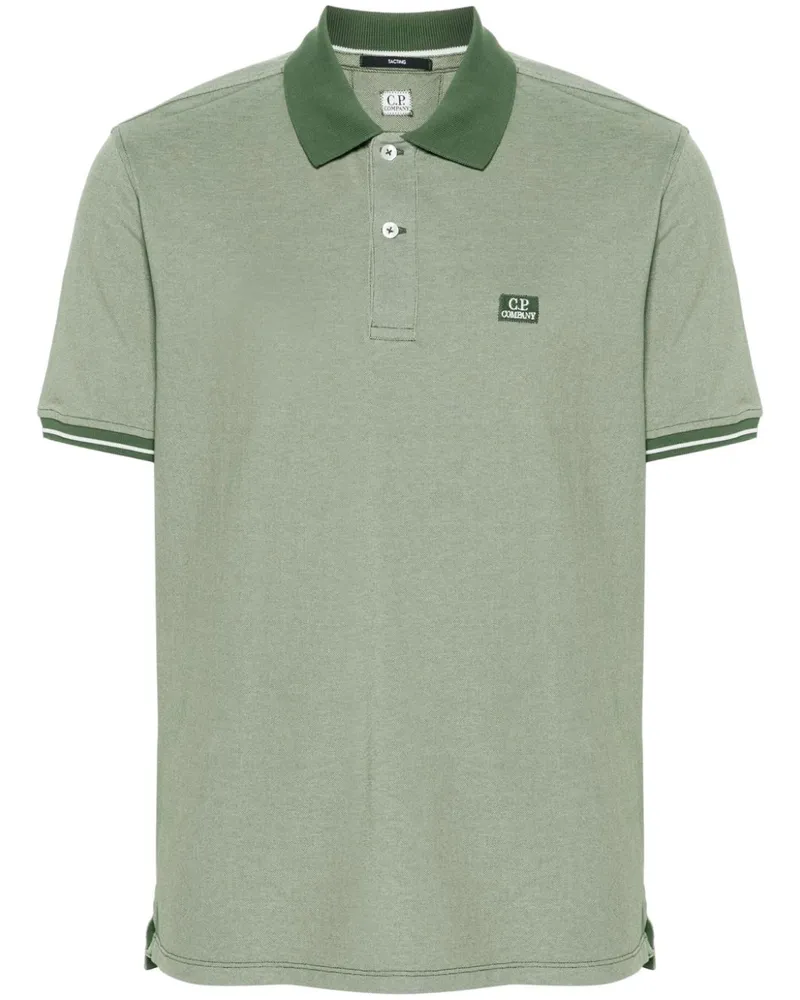 C.P. Company Pikee-Poloshirt mit Logo-Patch - Grün Grün