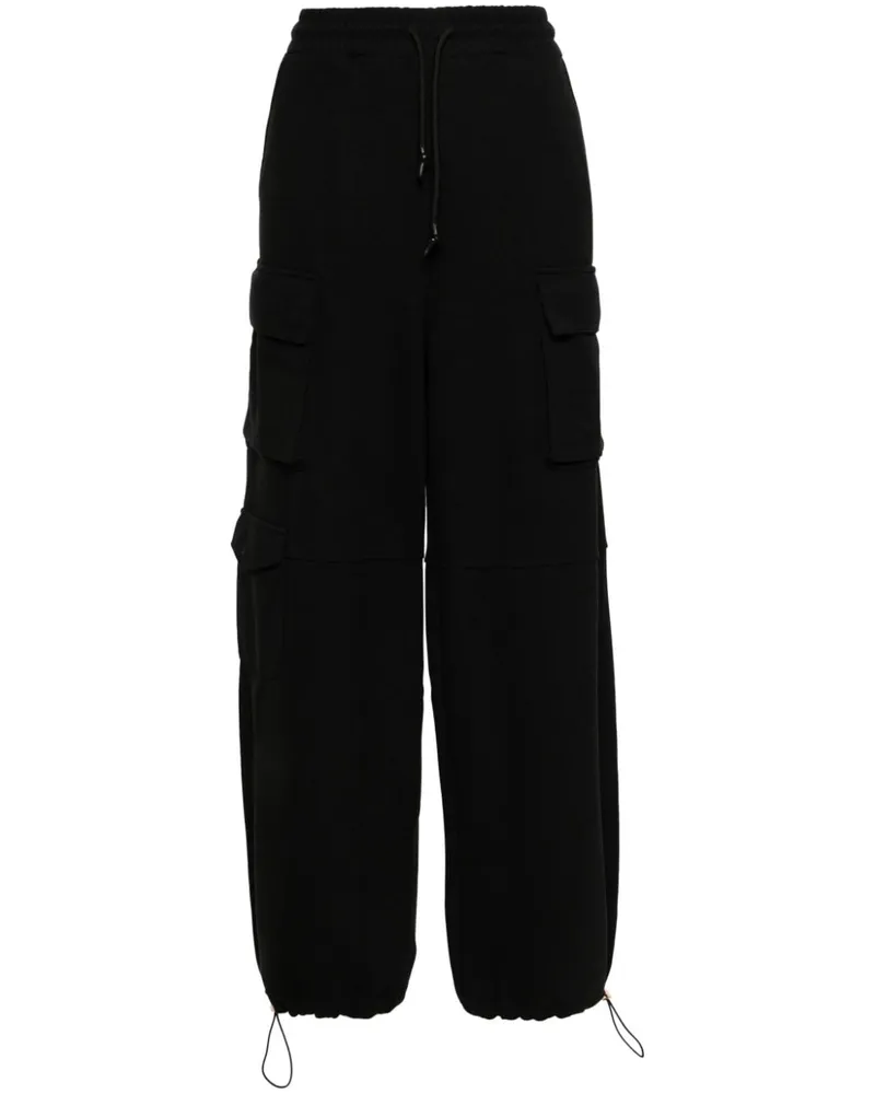 Patrizia Pepe Cargohose aus Fleece - Schwarz Schwarz