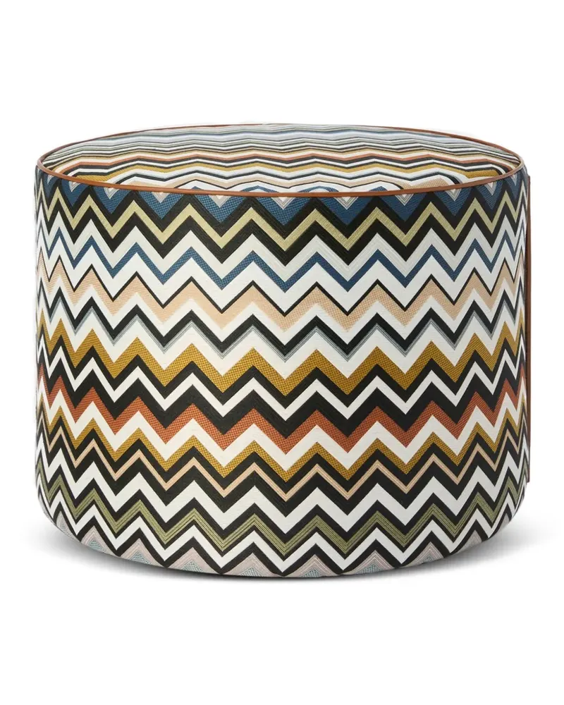 Missoni Home Belfast Hocker aus Zickzack-Jacquard - Schwarz Schwarz