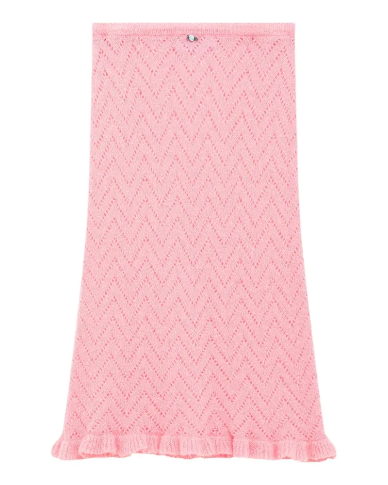 MSGM Midirock mit Zickzackmuster - Rosa Rosa