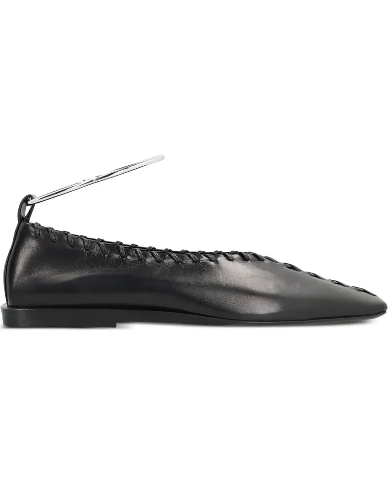 Jil Sander Ballerinas mit Ringdetail - Schwarz Schwarz