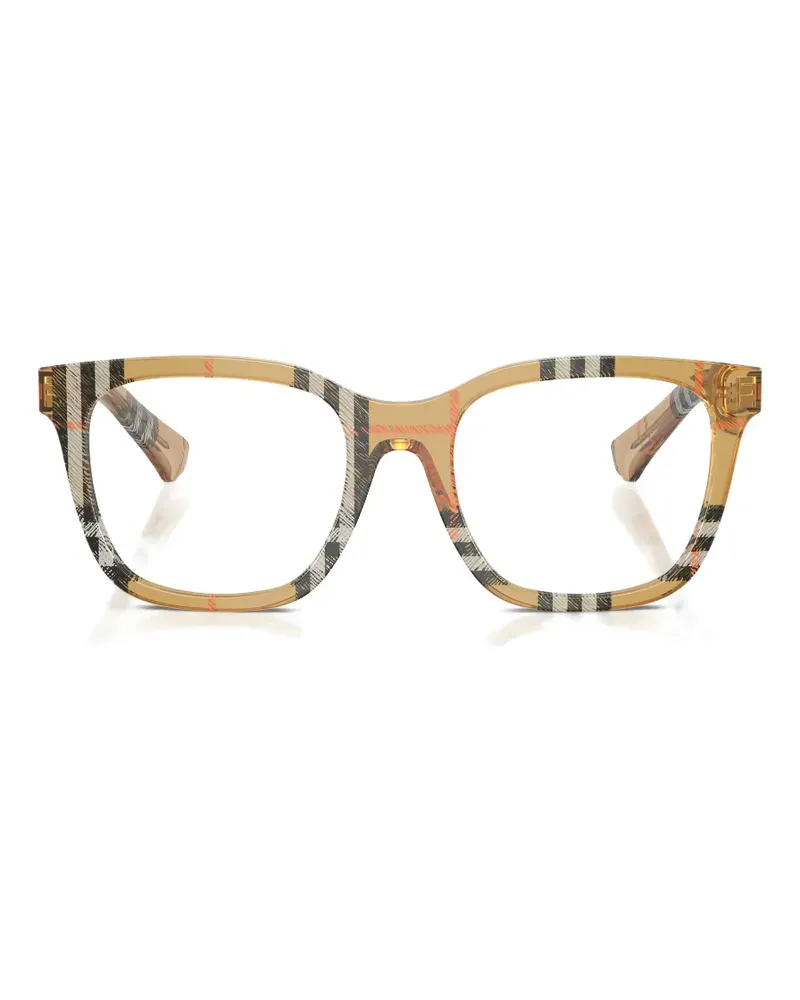 Burberry check-pattern square-frame glasses - Nude Nude