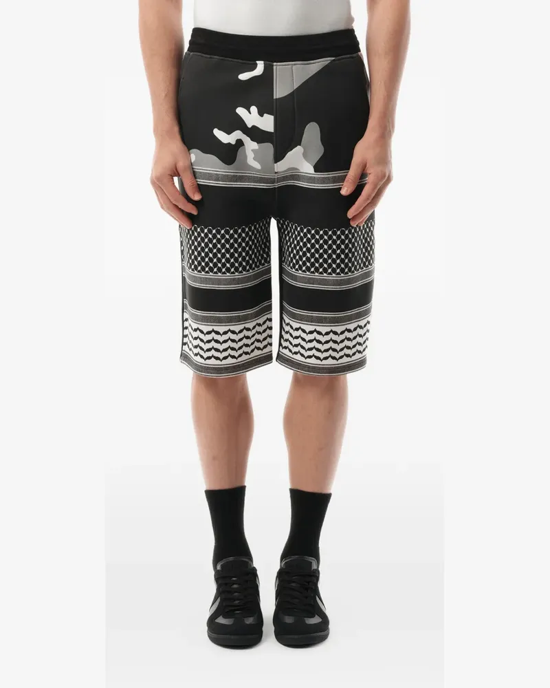 Neil Barrett camouflage-print drawstring shorts - Schwarz Schwarz