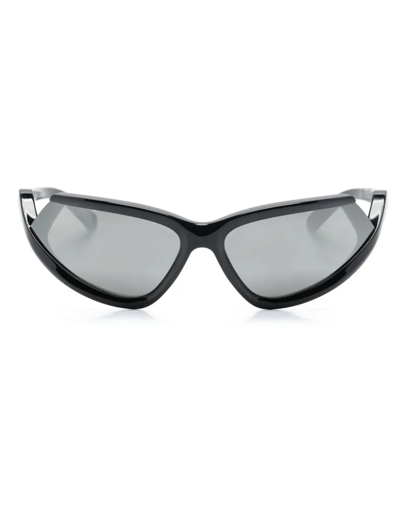 Balenciaga Side Xpander Cat Sonnenbrille im Biker-Look - Schwarz Schwarz