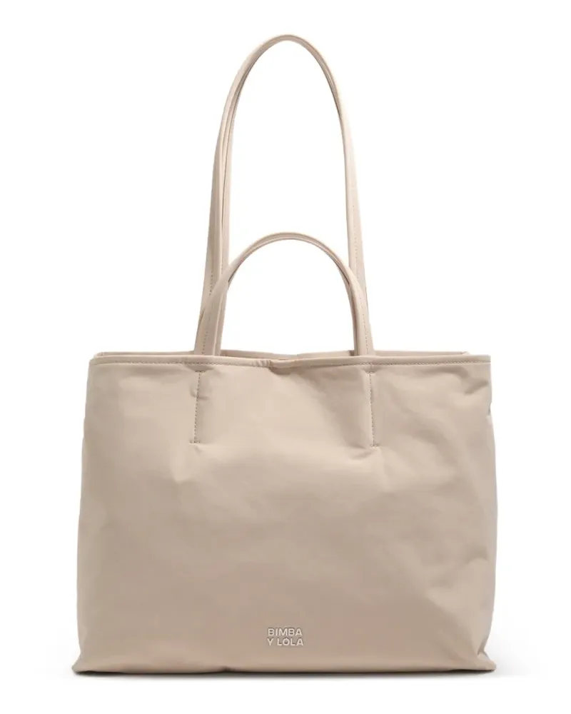 BIMBA Y LOLA Große Chihuahua Tote Bag mit Logo-Schild - Nude Nude
