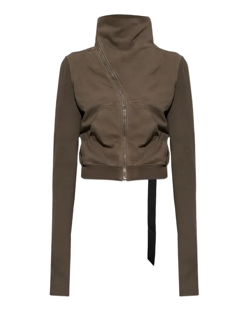DRKSHDW by Rick Owens asymmetric-zip sweatshirt - Braun Braun