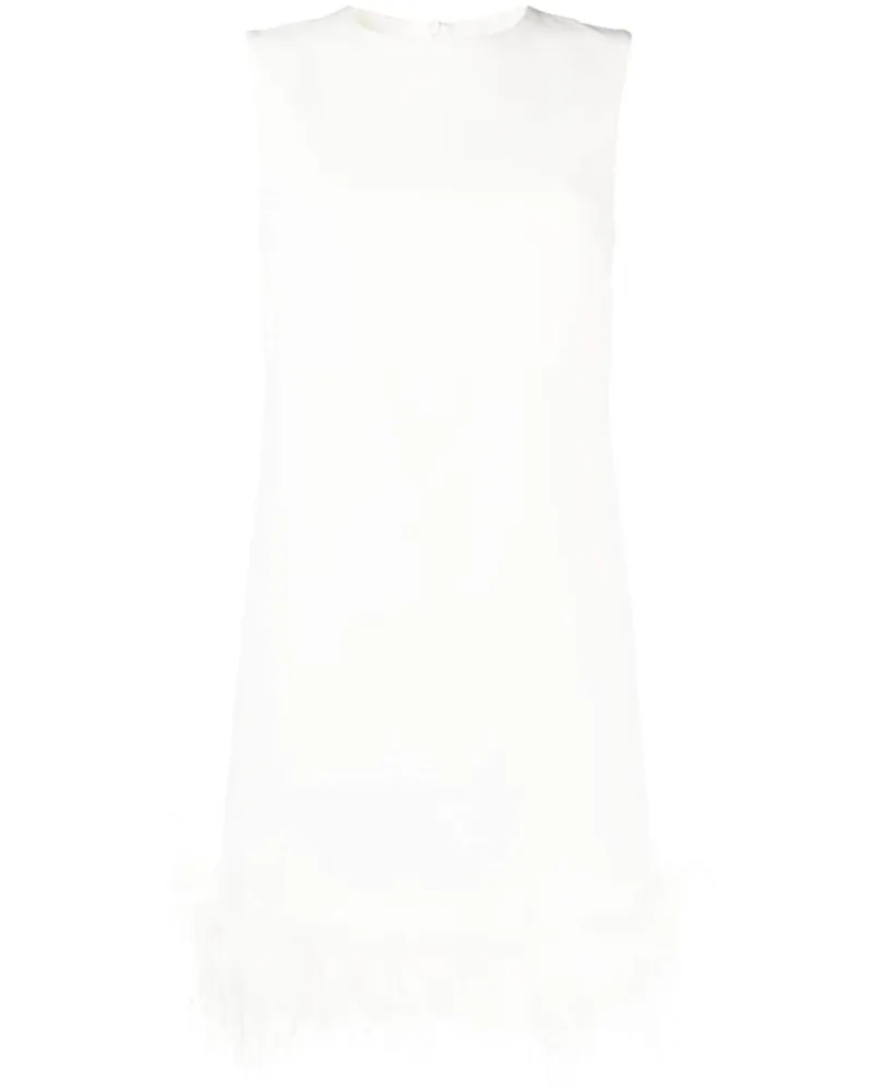 P.A.R.O.S.H. Minikleid mit Federn - Weiß Weiß