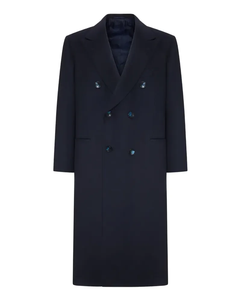 Kiton double-breasted cashmere coat - Blau Blau