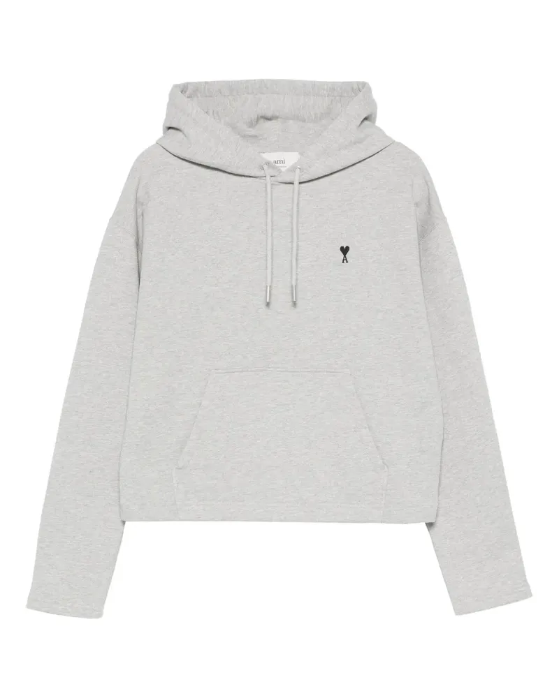 AMI Paris drawstring embroidered hoodie - Grau Grau