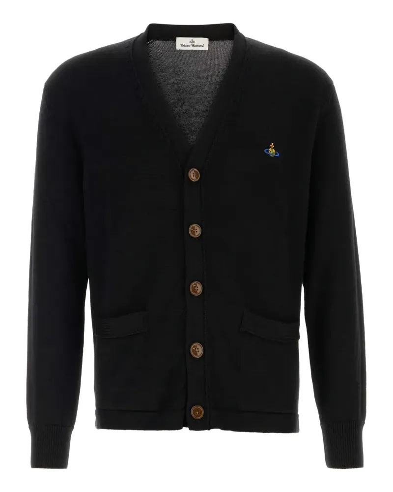 Vivienne Westwood Orb-embroidered wool cardigan - Schwarz Schwarz