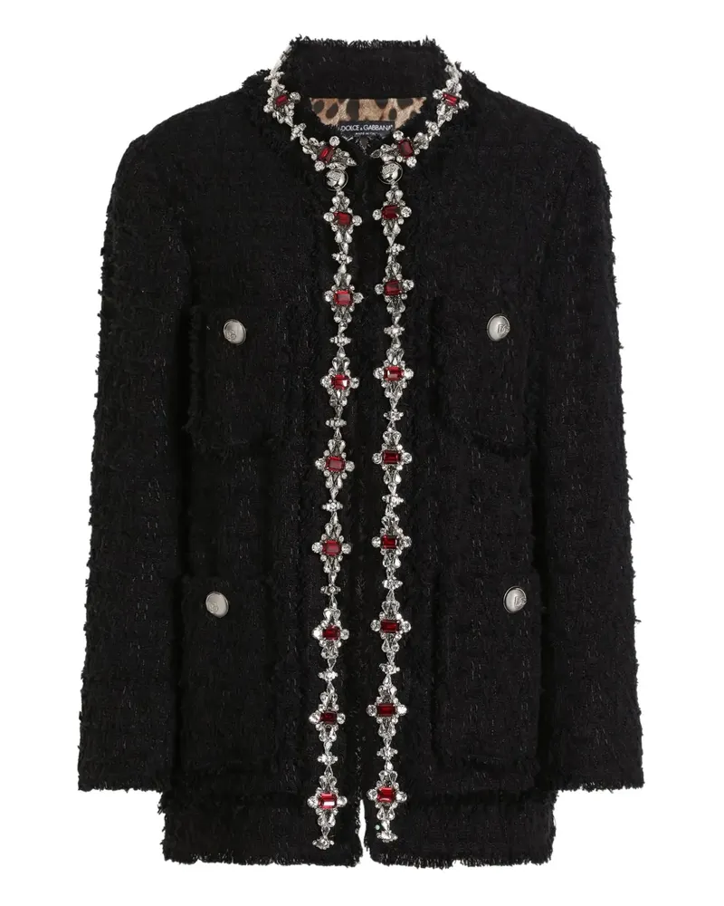 Dolce & Gabbana Jeansjacke mit Kristallen - Schwarz Schwarz