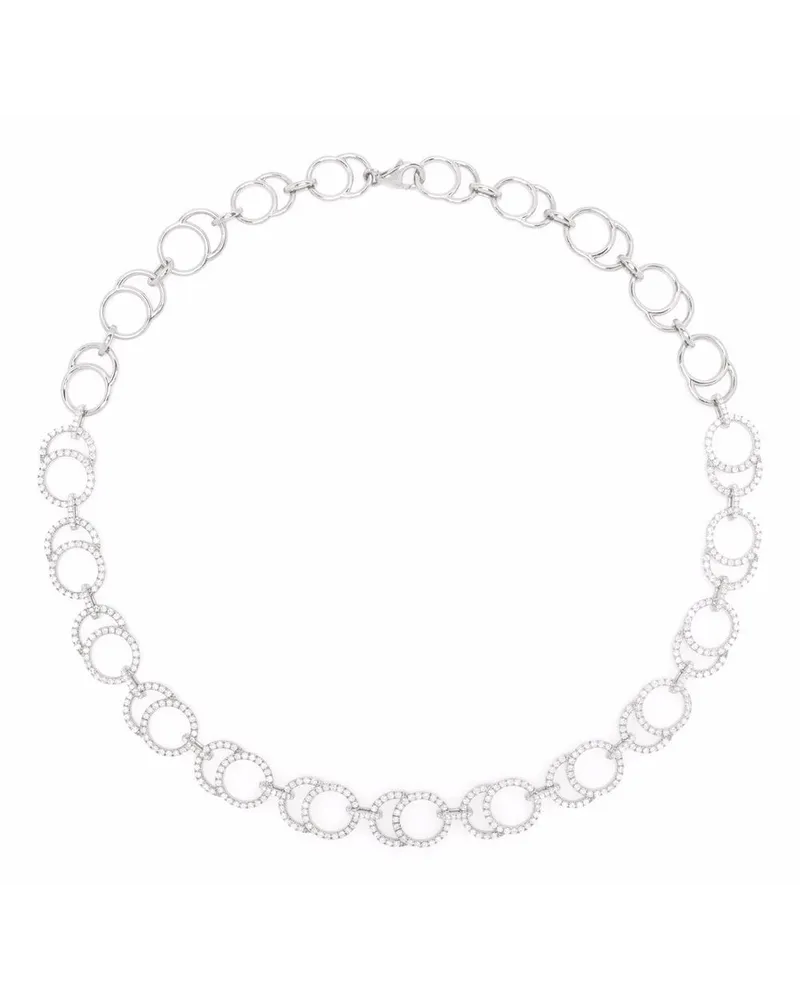 COURBET CELESTE Halskette aus 18kt recycletem Weißgold mit synthetischem Diamantpavé - Silber Silber