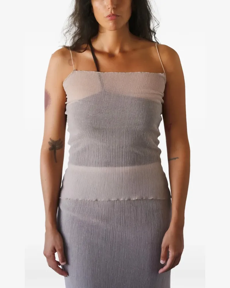 Baserange Sti Camisole-Top mit Knitteroptik - Nude Nude