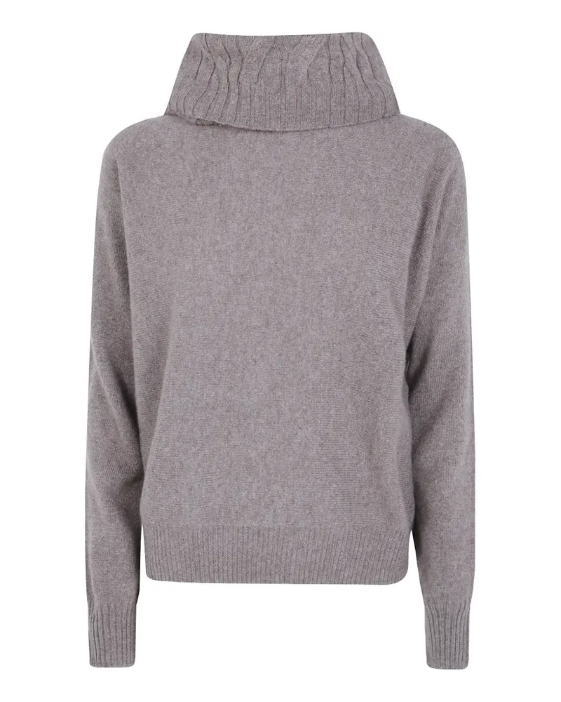 D.EXTERIOR Rollkragenpullover mit Zopfmuster - Braun Braun