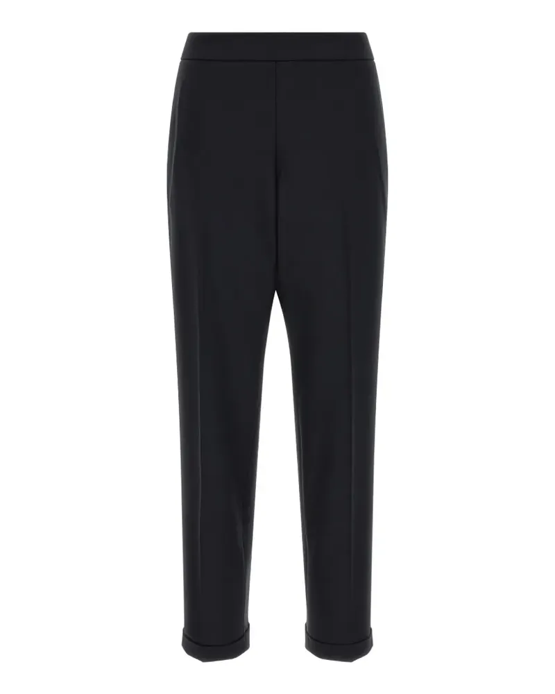 Alberto Biani elasticated turn-up trousers - Schwarz Schwarz