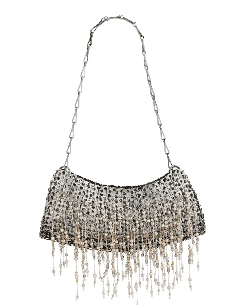 Paco Rabanne 1969 Schultertasche mit Fransen - Silber Silber