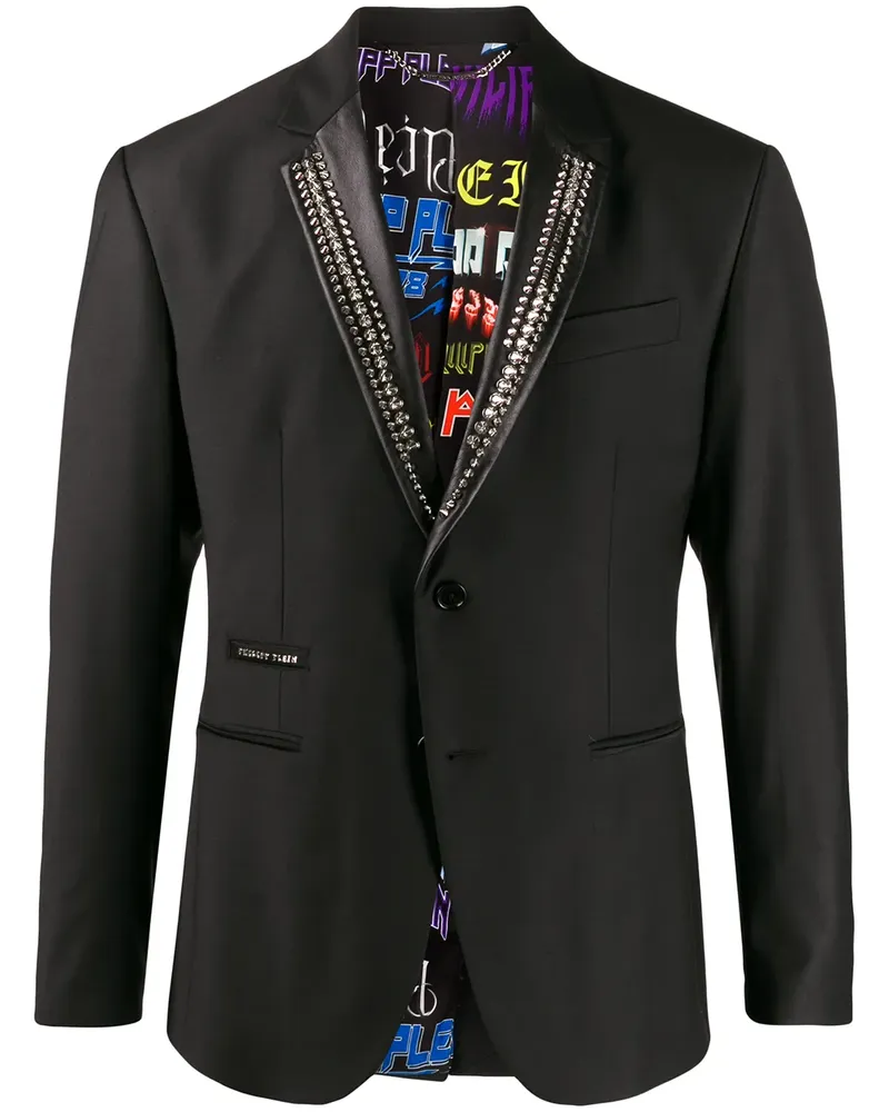 Philipp Plein Smoking-Jacke mit Nieten - Schwarz Schwarz