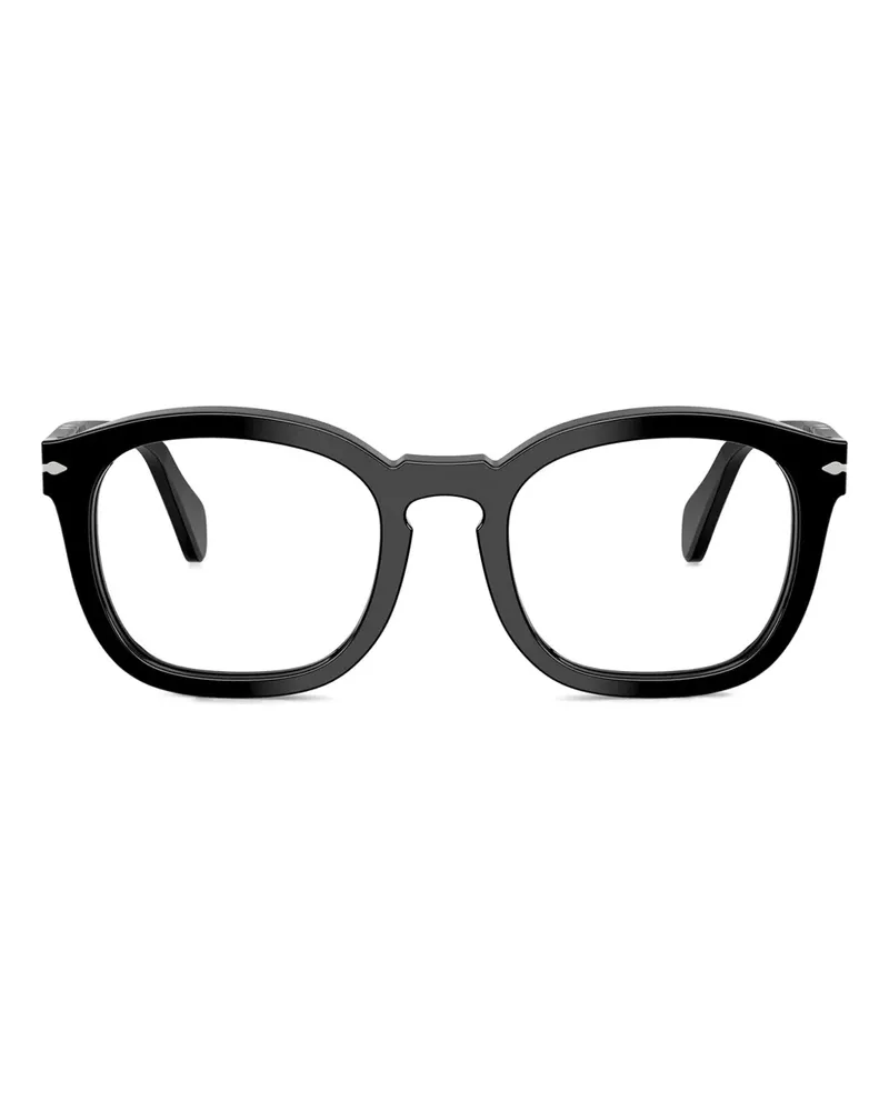 Persol Brille mit eckigem Gestell - Schwarz Schwarz