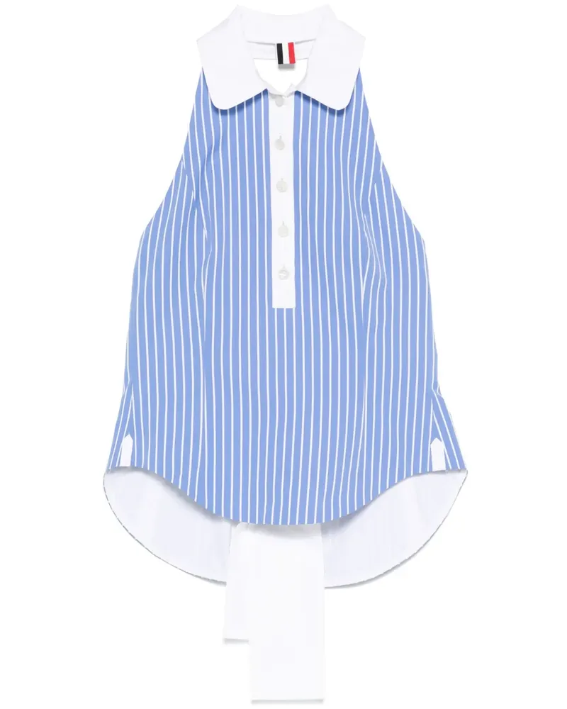 Thom Browne Neckholder-Top mit Nadelstreifen - Blau Blau