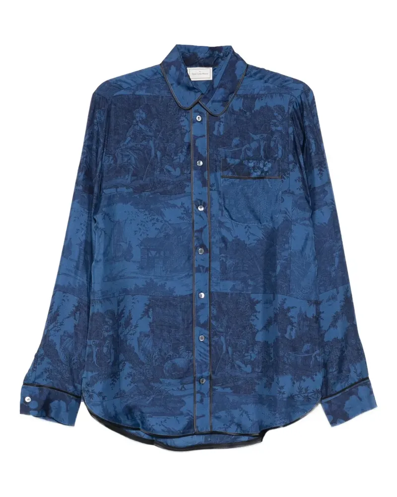 Pierre-Louis Mascia buttoned printed shirt - Blau Blau
