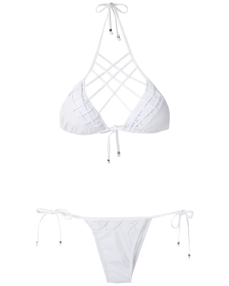 Amir Slama Bikini mit Bändern - Weiß Weiß