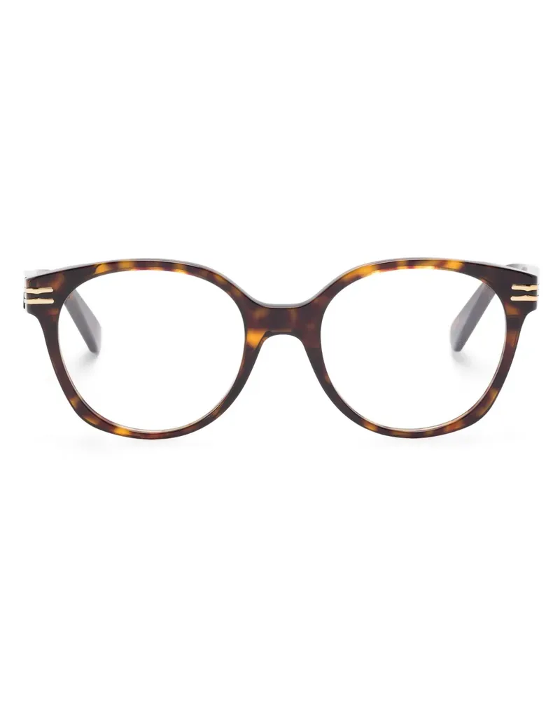 Bulgari Brille mit rundem Gestell - Braun Braun