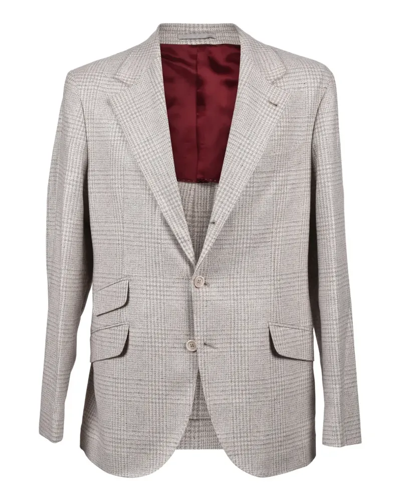 Brunello Cucinelli check-pattern blazer - Nude Nude