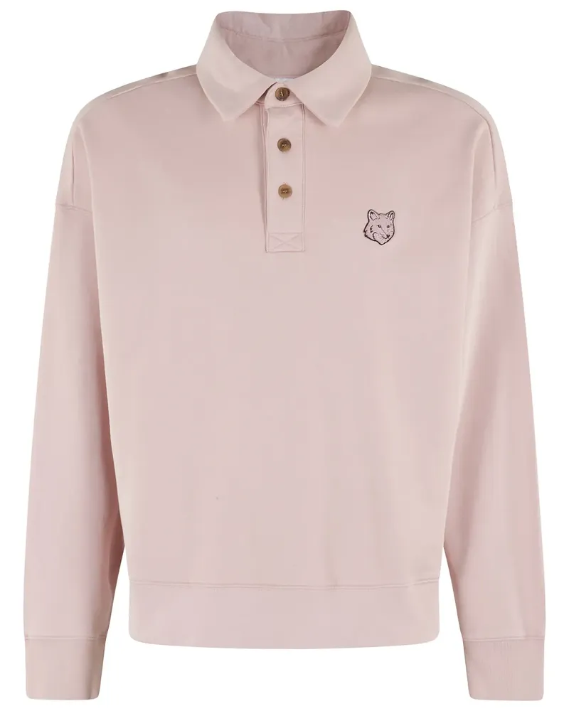 Kitsuné Langärmeliges Poloshirt - Rosa Rosa