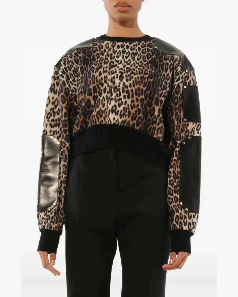 Givenchy Cropped-Pullover mit Leoparden-Print - Schwarz Schwarz