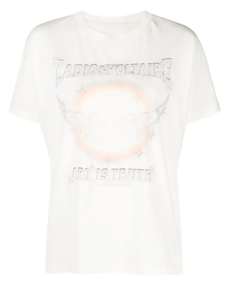 Zadig & Voltaire Tommer T-Shirt mit Logo-Print Gelb