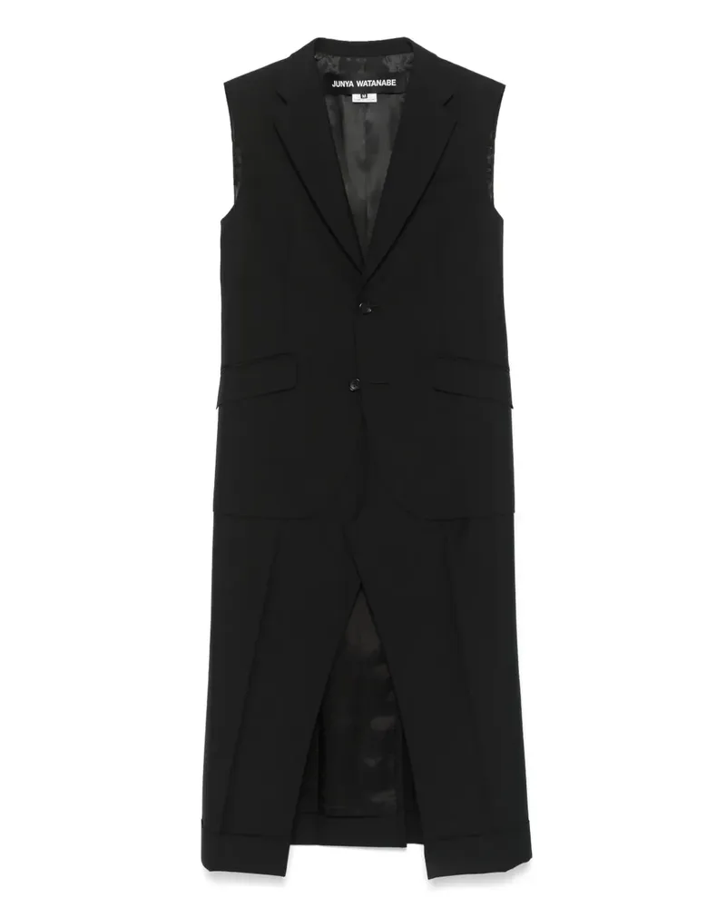Junya Watanabe Ärmelloser Mantel - Schwarz Schwarz