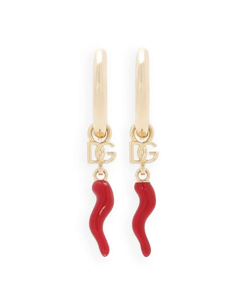 Dolce & Gabbana Hängeohrringe mit Hornmotiv - Gold Gold