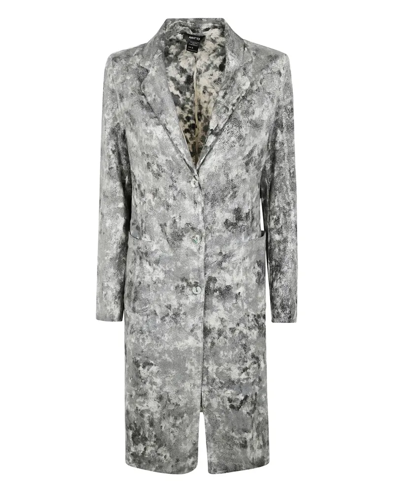 Avant Toi Lurex-Mantel mit abstraktem Print - Grau Grau