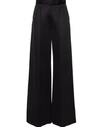 Max Mara Wide-Leg-Hose mit Bundfalten Schwarz