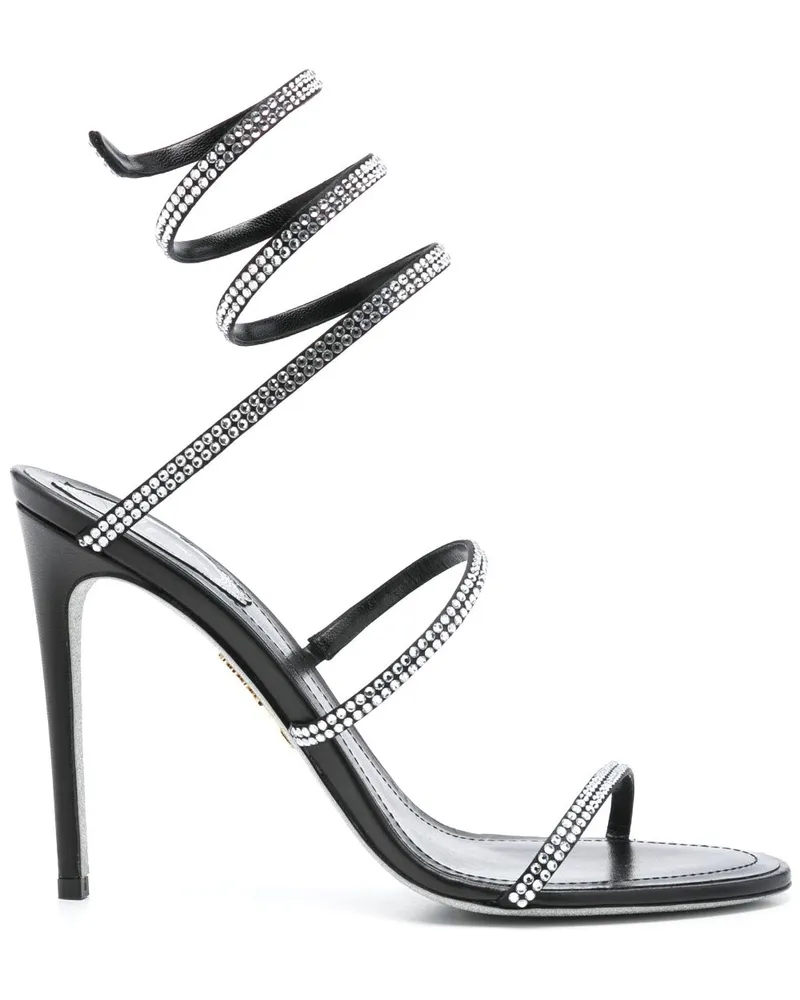 René Caovilla Cleo Sandalen 105mm - Schwarz Schwarz