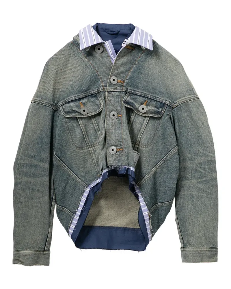 MIHARAYASUHIRO Jeansjacke im Layering-Look - Blau Blau