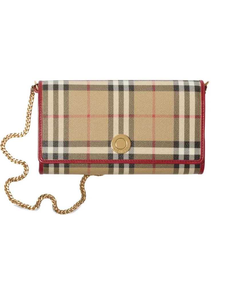 Burberry Karierte Mini-Tasche mit Kette - Nude Nude