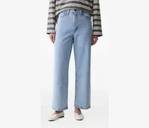 High-Waist-Jeans mit geradem Bein - Blau
